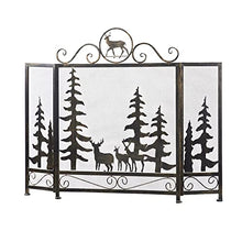 EliteBloom Fireplace Screen Guard, Fire Guard 3 Panel Folding Fire Guard Fire Place Guard Fire Screenflame Guard Decorative 3 Panel Folding Design, Bronze,