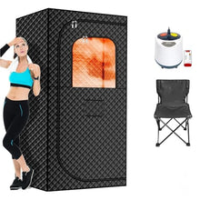 POGHDBXA Sauna Accessories, Full Size Portable Grey Steam Sauna Tent–Personal Home Spa, with Generator, Remote Control, Foldable Chair, Timer and(90 * 90 * 180 CM)