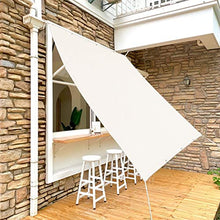 Rectangular Waterproof Patio Umbrella Canopy 1.4x3.4M, 95% UV Protection for Garden, Balcony, Terrace, Camping, Dark Grey (Fixing Kit Included)