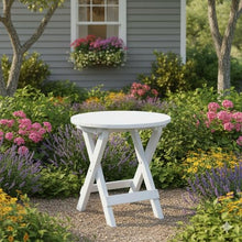 Keystone Amish Co. Poly Composite Round Bistro Table, Outdoor All-Weather Folding Patio Table, Amish Crafted, Made in USA, Dark Grey