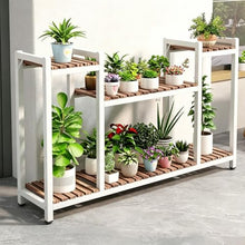ARTUNV Movable 3-Tier Metal Plant Stand On Wheels for Indoor Living Room