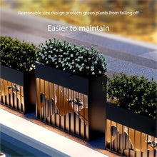 YUHUAWF Garden Bench Solar Powered Illuminated Splicable Planter Decor Flower Pot Planter Box with Bench