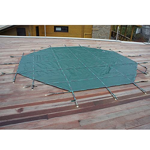 Heavy Duty Winter Round Pool Safety Cover for In-Ground Swimming Pools, Green Mesh, 5ft/6ft/7ft/8ft/10ft/12ft/14ft/15ft/18ft/24ft Large, Custom Size (Size : 21ft/6.4m)