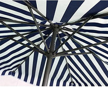 Outdoor Garden Parasols Parasol 9ft / 2.7m Fashion Stripes Garden Table Umbrella with Crank Handle for Outdoors for Patio/Beach/Pool Umbrellas UV50+ Without Parasol Base,Green and White Stripes-A