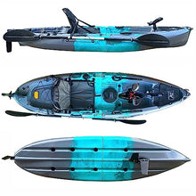 Reel Yaks 9.5ft Modular Fishing Kayak Cyan Gray