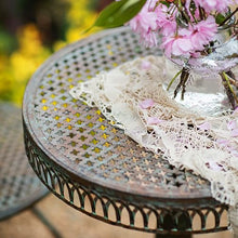 Asiwnshw Antique Patio Side Table, All-Weather End Table, Outdoor Bistro Tables, Portable Coffee Tables End Table, Outdoor Decorative Garden Stool for Porch Yard Balcony Deck Lawn