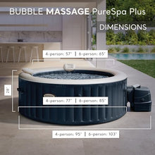INTEX PureSpa Plus 4 Person Inflatable 77" Round Hot Tub Bubble Jet Spa with 140 AirJets and Attachable Cup Holder and Refreshment Tray, Tan (4 Pack)
