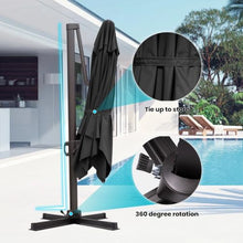 OROTLECT 153'' X 116'' Rectangular Cantilever Umbrella With Crank Lift, Counter Weights Base Included
