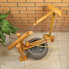 Bamboo Fountain Decoration,Zen Garden Water Fountain Bamboo Water Feature Rocking Pump Water Landscape,Handmade,with Pump Japanese Garden Decoration