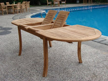 TeakStation 6 Seater 7 Pc Grade-A Teak Wood Dining Set: 94" Oval Table and 2 Stacking Arbor Arm & 4 Armless Chairs #TSDSABy