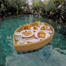 JDXQBLD Swimming Pool Floating Tray 90X60X20Cm/35.4X23.6X7.9In Diamond Tray,Handmade Rattan Water Floating Plate, Hotel Swimming Pool with Water Fruit Plate,11-90 x 60 x 20 CM