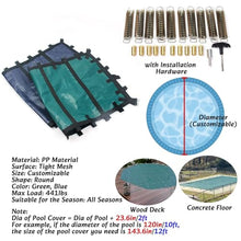 HAIXHX Heavy Duty Inground Pool Safety Cover, 5'/8'/10'/12'/14'/15'/16'/18'/20'/21'/24'/27'/28' Large Pool Covers, Custom Size Bule Round Pools Protector Coveing(34ft)