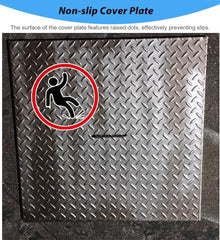 Jievmrs Floor Plumbing Access Panel Customizable, Stainless Steel Inspection Door Water Valves Hidden Cover, Indoor Kitchen Drain Pipe Access Doors(550x850mm(22x34in))