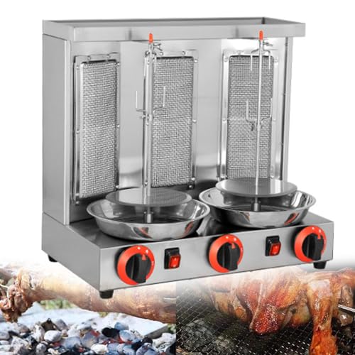 KJLYLPP 360 ° Rotating Rotisserie Oven, Vertical Doner Kebab Grill Machine, Barbecue Grill Gas Professional Vertical Rotisserie Oven, Household Appliances