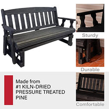 Amish OUTLET STORE Heavy Duty 800 Lb Mission Pressure Treated Porch Glider (5 Foot, Semi-Solid Black Stain)