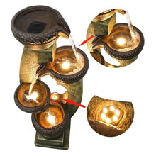 HIONJIN Outdoor Fountain Outdoor Garden Fountains with Contemporary DesignLED Light