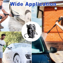 Erxewim Heavy Duty Automatic Retractable Pressure Washer Hose Reel, 35m Steel Construction for Water, Air & Oil, Efficient Hose Management, Reliable Garden Tool