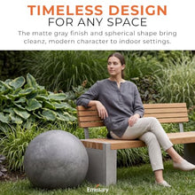 Emissary Terrazzo Gazing Ball 20 in. Matte Gray Outdoor Garden Sphere