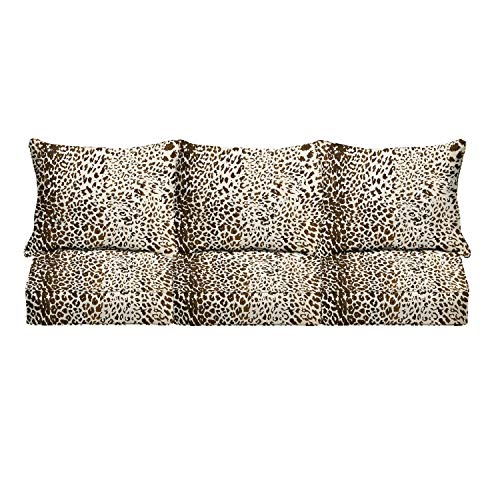 Mozaic AMZ658021SC Indoor/Outdoor Sofa Pillow and Cushion Set, Brown Leopard