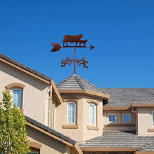 Metal Weathervane Large Cow and Calf Outdoor Roof Stainless Steel Weathervane Display Garden Yard Decoration Wind Direction Farm Scene Home Outdoor Craft Ornaments