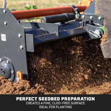 Titan Attachments 3 Point 60" Rotary Tiller Attachment Fits Cat 1 Tractors, Charcoal Finish, Single Speed PTO Driven Cultivator with a 540 RPM Gearbox, Replaceable L-Shaped Tines Work 5" Deep