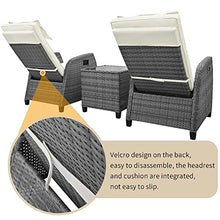Miscoos 3-Piece Sofa Set with Coffee Table Outdoor Patio Furniture Off White