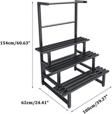 Plant Stand 3 Tier Indoor Outdoor Corner Hanging Plant Shelf Metal Flower Stands Simple Creative Ladder Plant Holder For Balcony Garden Patio Multiple Plants Display Rack Modern Storage Rack