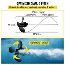 VEVOR Outboard Propeller Replacement for OEM 48-8M0084495 + Hydraulic Steering Kit Black