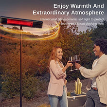 EAST OAK Patio Heater Electric, 1500W Standing Outdoor Heaters for Patio with Nanocrystal Glass-ceramic, Fast Heat Waterproof & Dustproof, Tip-over & Overheat Protection, 3 Heat Settings & 24h Timer