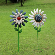 LFFH Ironwork Weathervane, Flower Windmill Garden Spinner Two Metal Wind Sculptures Wind Catchers for Outdoor Garden Decoration