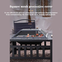 BNEI Outdoor fire Pit, Garden Multifunctional Heating Stove, Metal, with Protective mesh Cover, Suitable for Various Fuels, 81 * 81 * 50cm
