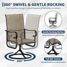 GarveeLife Patio Swivel Chair Set of 6, High Back Outdoor Dining Chairs