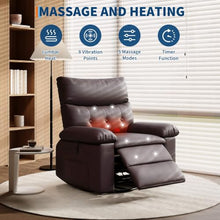 Garvee Leather Swivel Rocker Recliner Chair with Heat & Massage