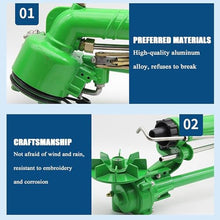 BAIYITONGDA Big Rain Gun Sprinkler with Tripod Base, 2" Impulse Impact Sprinkler, 360° Large-Area Watering Spray, Lawn Sprinkler for Farmland Irrigation, Dust Removal