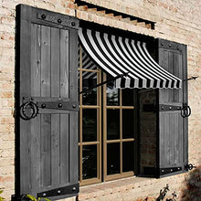 Awntech 6' New Orleans (76.5"-24"-16") Fixed Awning with Spear Arms, Black/White Stripe