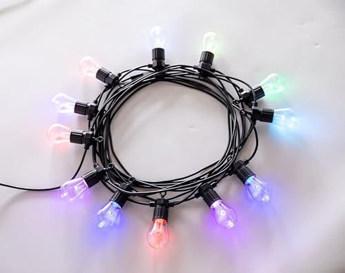 AMNOUR DC12V 50mm Addressable Full Color LED Pixel String Light Bulb; Transparent Cover; 30pcs String Lights (15m Length); IP67 Protection (Color : RGB-6500K)