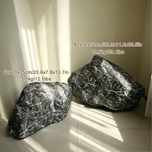 Faux Landscape Rock, Black Marble Vein Decorative Fake Rocks