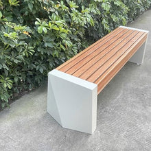 HEAIQI Porch Chairs Garden Bench Park Chair Outdoor Stainless Steel Bench Courtyard Solid Wood Bench Outdoor Anti-Corrosion Wood Plastic Wood Leisure Iron Seat Outdoor Bench Garden Bench
