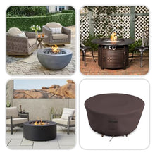 Covers & all Outdoor Round Fire Pit Cover, Heavy Duty 18 Oz Waterproof UV & Weather Resistant for Patio Lawn Garden Backyard Outside, Air Vents & Drawstrings (80"Diameter x 24"H, Coffee)