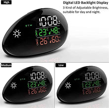 JDXQBLD Weather Station Digital Temperature Monitor Indoor Outdoor Wireless Station Monitoring Temperature,Alarm Clock Calendar,Humidity,Forecast - Black Cobblestone Sh