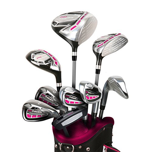Powerbilt Pro Power Golf Clubs for Women Right Handed Silver, Black, Pink