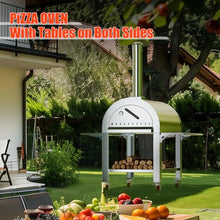 Pizza Oven, Outdoor Pizza Oven 46 Inches, Wood Fire Pizza Oven with Wheels, Stainless Steel Pizza Maker for Outdoor Kitchen, Backyard, Patio, Garden & Restaurant