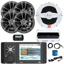 Enrock Marine 4" Color LCD Marine Stereo Receiver with 4x 6.5" Speakers, 10" Subwoofer & Amplifier, Chrome