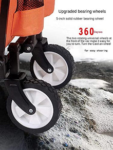 YGwnjqr Handcart, Trolley Garden Cart All-Terrain Wheels Hand Trolley Foldable Handcart with Foot Brake Steefolding Transport Cart Folding Garden Trolley/Q 6,Q 1