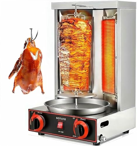 Vertical Gas Kebab Grill With 360° Rotating Burner For Commercial Home