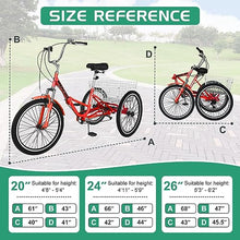 LILYPELLE Adult Folding Tricycle 7 Speed Red