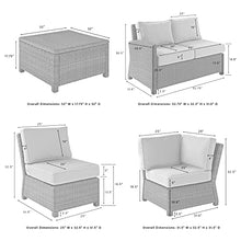 Crosley Furniture Bradenton 5-Piece Outdoor Sectional Sofa Set Brown with Navy Cushions
