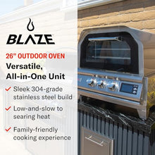 Blaze 26-Inch Outdoor Multi-Fuel Pizza Oven | Rotisserie & Sleeve | 17-Inch Rotating Ceramic Stone | Dual-Fuel Orifices for Propane & Natural Gas | Stainless Steel Construction | BLZ-26-PZOVN-LP