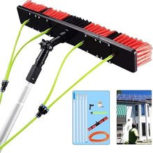 CUTPOIY Adjustable 180° Water Fed Pole Brush - Telescopic Aluminum Pole for Solar Panel Cleaning, 30cm Brush Head, 11m Reach, Ideal for Photovoltaic Maintenance, 50cm Brush-10m Pole
