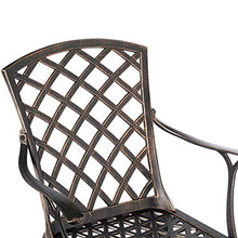 Gardenised Bronze Indoor and Outdoor Dining Set with 4 Chairs and 1 Table, Bistro Patio Cast Aluminum